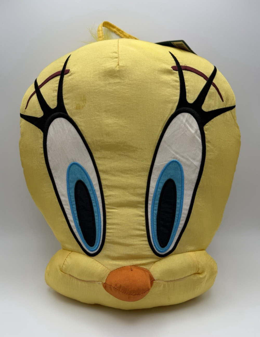 Tweety Bird Head Plush 12" Face Pillow Nylon Stuffed Looney Tunes